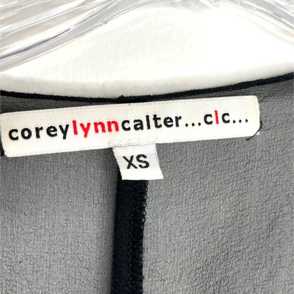 Corey Lynn Calter Black Sheer Robe X-Small 85X - Picture 3 of 6